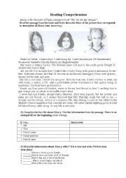 English Worksheet: Reading Comprehension