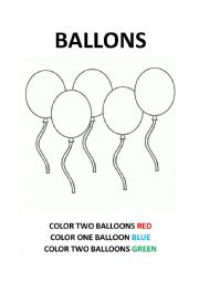 English Worksheet: ballons