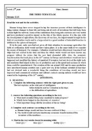 English Worksheet: exam