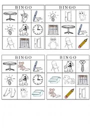 BINGO! Classroom, animals, body and clothes vocabulary