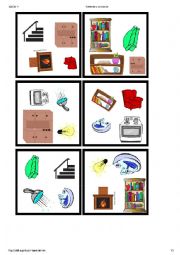 English Worksheet: Game Dobble Parts of the house