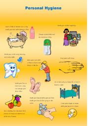 English Worksheet: Personal Hygiene Poster