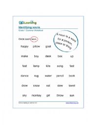 English Worksheet: Nouns