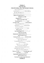 English Worksheet: Say Say Say by Paul McCartney and Michael Jackson