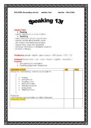 English Worksheet: LESSON PLAN FOR SECTION THREE MODULE FOUR