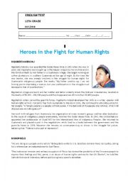 English Worksheet: Human Rights Heroes