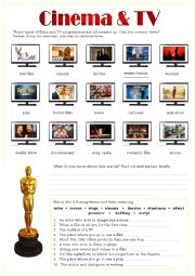 English Worksheet: CINEMA & TV