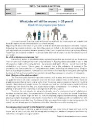 English Worksheet: Test - M8 - What jobs will still be around in 20 years