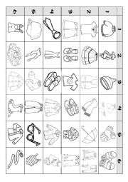 English Worksheet: CLOTHES DICE GAME