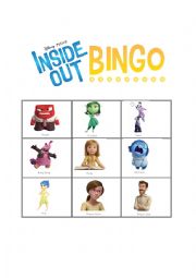 English Worksheet: FEELINGS BINGO Inside out