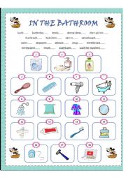 English Worksheet: IN THE BATHROOM