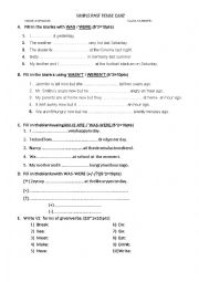 English Worksheet: simple past tense exercises