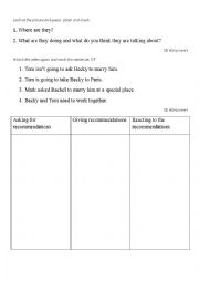 English Worksheet: functions for giving recommendations