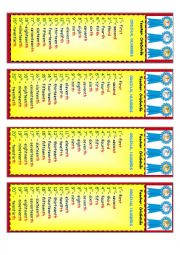 ORDINAL NUMBERS BOOK MARK - PART 1 (WITH BOTH PARTS YOU WILL HAVE A TWO- FACED BOOK MARK) 