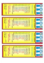 ORDINAL NUMBERS BOOK MARK - PART 2 - BOTH PARTS EDITABLE  (WITH BOTH PARTS YOU WILL HAVE A TWO- FACED BOOK MARK) 