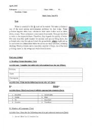 English Worksheet: Water pollution