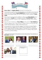 English Worksheet: Wedding Prince Harry & Meghan Markle