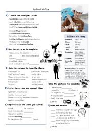 English Worksheet: Song - 