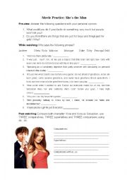 English Worksheet: Shes the Man, Movie