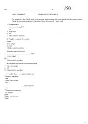 English Worksheet: simple future quiz