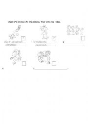 English Worksheet: classroom rules