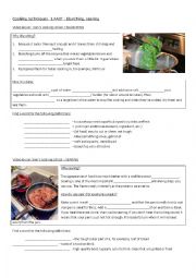 English Worksheet: Cooking techniques 1.PART