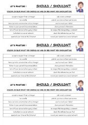 English Worksheet: Should - Shouldnt - on the Internet