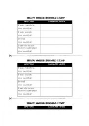 English Worksheet: What should I do?
