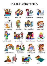 English Worksheet: Daily routines