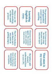 English Worksheet: Idiom Card Game