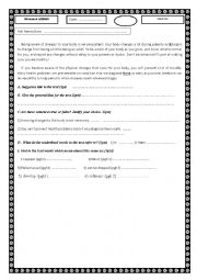 English Worksheet: test reading and comprehension