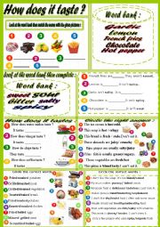 English Worksheet: Food adjectives : How does it taste?