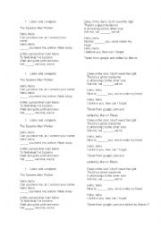 English Worksheet: The Spectre song-Alan Walker-Listening Completition