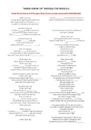 English Worksheet: WHEN I GROW UP (MATILDA)