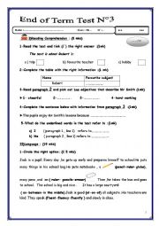 English Worksheet: _7th_form_ END OF TERM TEST 3