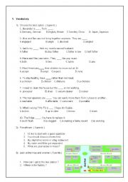 English Worksheet: Grammar - Placement test