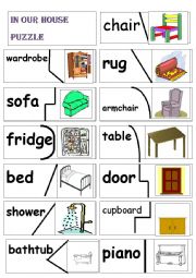 English Worksheet: our house puzzle 