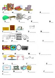 English Worksheet:   our  furniture 