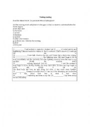 English Worksheet: Testing reading