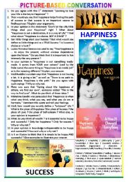 English Worksheet: Picture-based conversation : topic 110 - Happiness vs Success