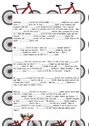 My new bike - past simple - regular and irregular verbs