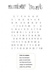 English Worksheet: Numbers