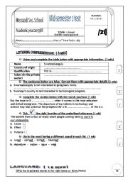 English Worksheet: Mid-semester 2 test (4th form secondary edu.  Tunisian students)