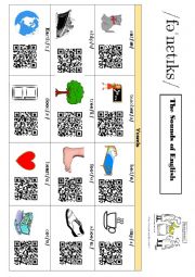 English Worksheet: Sounds of English with QR codes