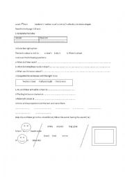 English Worksheet: section 1 module 5 lets visit aly school