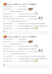 English Worksheet: fast food restaurant there is / there are
