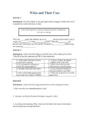 English Worksheet: Wikis 