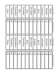 English Worksheet: Months Cut and Paste