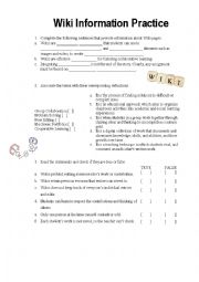 English Worksheet: Wiki Information Practice