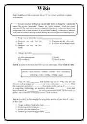 English Worksheet: Wikis